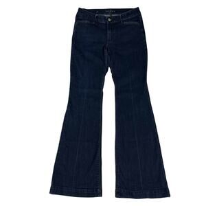 WHBM Dark Wash Blue Jean The Skinny Flare Women's 8 Minimalist Clean Girl